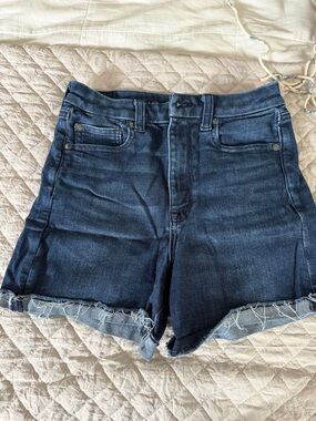 American eagle curvy Dark Blue Denim High-Waist Women's Shorts
